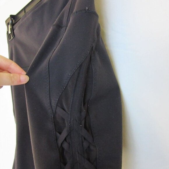 Lululemon Leggings Black Braided Mesh Gym Athletic Comfy 7/8 Length Women's 8 - Picture 3 of 7